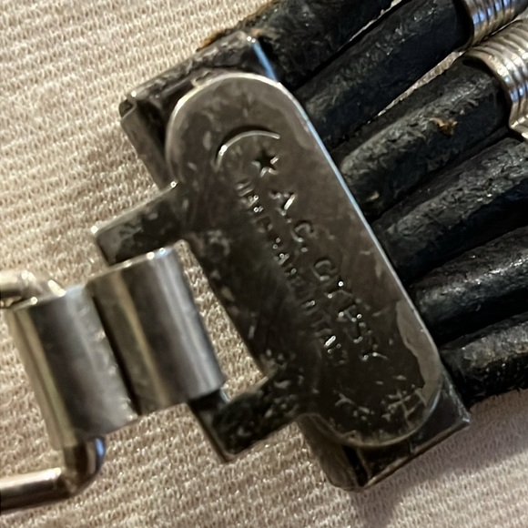 Vintage A.C. Gypsy lapis with corded silver tone beaded statement belt - Picture 10 of 15